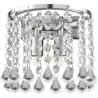 Hanna 2 Lamp Wall Light - Chrome, Crystal