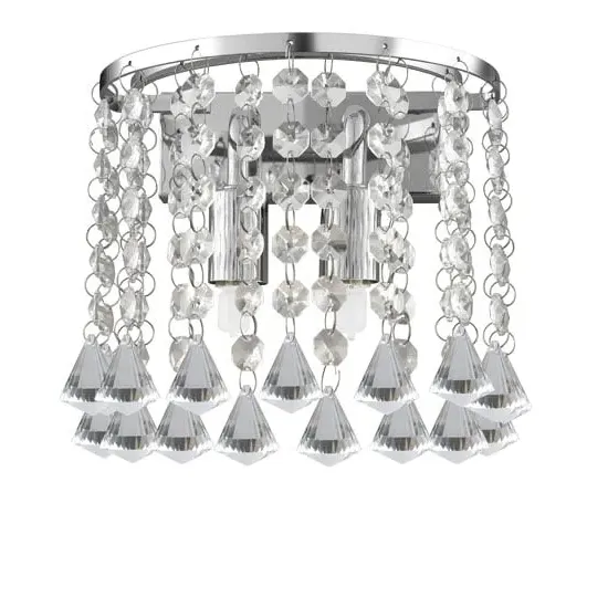 Hanna 2 Lamp Wall Light - Chrome, Crystal image
