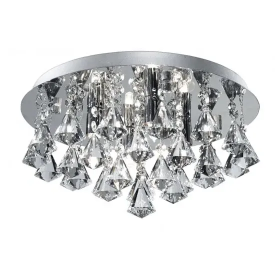 Hanna 4 Lamp Semi Flush Ceiling Light - Chrome, Crystal