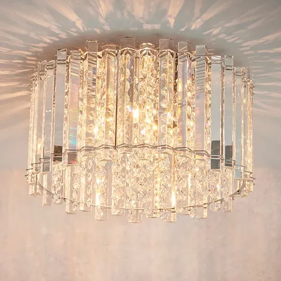 Hanna 4 Light Flush Ceiling Light - Clear, Chrome image