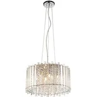 Hanna 5 Light Crystal Pendant Light - Clear, Chrome