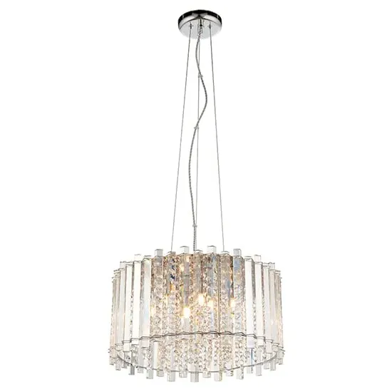 Hanna 5 Light Crystal Pendant Light - Clear, Chrome image