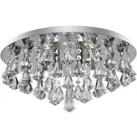 Hanna 6 Lamp Semi Flush Ceiling Light - Chrome, Crystal