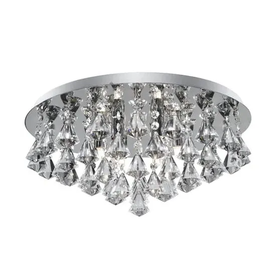 Hanna 6 Lamp Semi Flush Ceiling Light - Chrome, Crystal