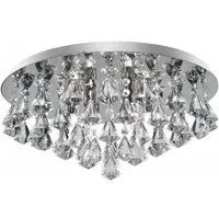 Hanna 8 Lamp Semi Flush Ceiling Light - Chrome, Crystal