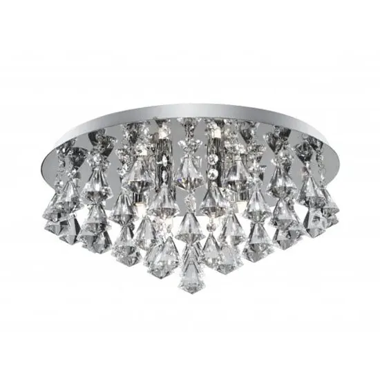 Hanna 8 Lamp Semi Flush Ceiling Light - Chrome, Crystal