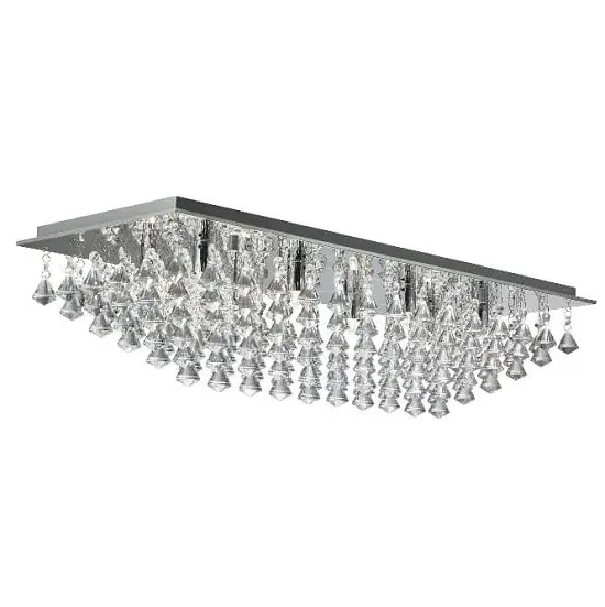 Hanna 8 Light Square Ceiling Fitting with Crystal Drops - Chrome