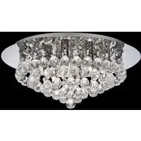 Hanna Chrome Flush Crystal Ball 6 Light Ceiling Light