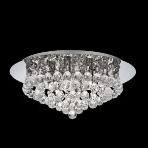 Hanna Chrome Flush Crystal Ball 6 Light Ceiling Light image