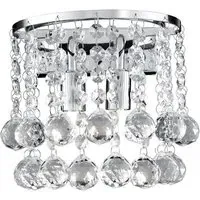 Hanna Double Wall Light - Polished Chrome, Crystal