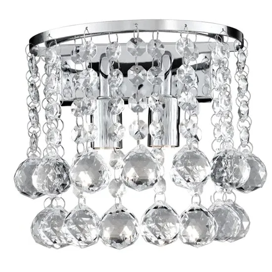 Hanna Double Wall Light - Polished Chrome, Crystal image