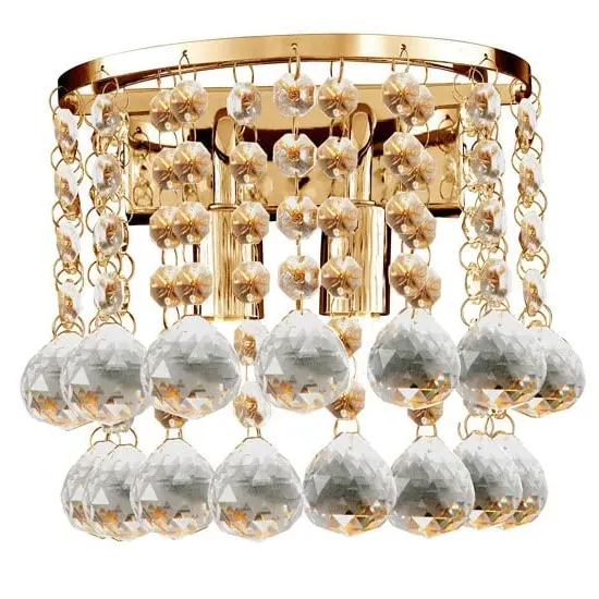 Hanna Double Wall Light with Crystal Ball - Gold image