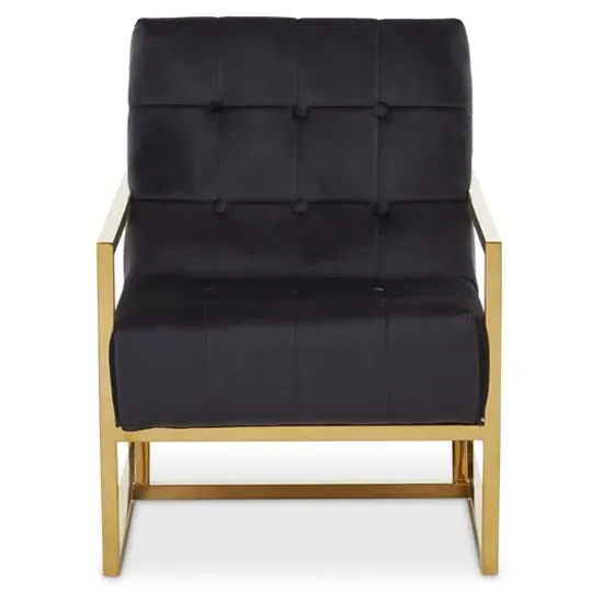 Hanna Lounge Chair Button-Tufted - Black, Velvet product