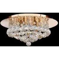 Hanna Semi Flush 4 Light Ceiling Light - Gold, Crystal