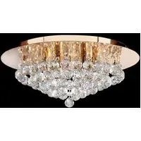 Hanna Semi Flush 6 Light Ceiling Light - Gold, Crystal