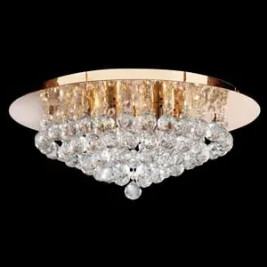 Hanna Semi Flush 6 Light Ceiling Light - Gold, Crystal