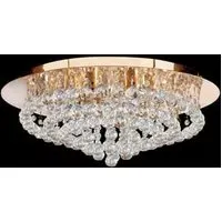 Hanna Semi Flush 8 Light Ceiling Light - Gold, Crystal