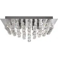 Hanna Square Ceiling Light - Chrome, Crystal