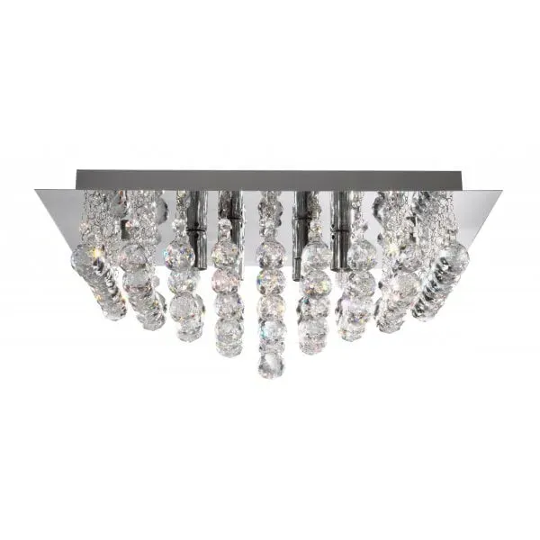 Hanna Square Ceiling Light - Chrome, Crystal image