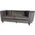 Hannah 3-Seater Sofa with Button Tufting - Grey, Velvet