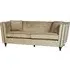 Hannah 3-Seater Sofa with Button Tufting - Mink, Velvet