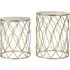 Hannah Glass Set of 2 Side Tables with Curved - Champagne
