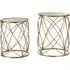 Hannah Glass Set of 2 Side Tables with Sparkle - Champagne