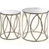 Hannah Round Set Of 2 Side Tables - Gold, Glass