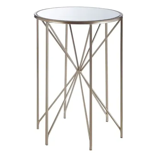 Hannah Round Side Table - Champagne, Glass image