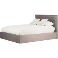 Hannata King Size Storage Ottoman Bed - Brushed Steel, Velvet