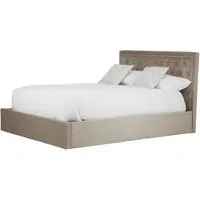 Hannata King Size Storage Ottoman Bed - Mink, Velvet