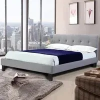 Hanne Small Double Bed Frame - Grey, Fabric