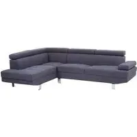 Hannover Corner Sofa with Recliner - Dark Grey, Linen