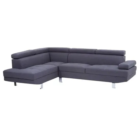 Hannover Corner Sofa with Recliner - Dark Grey, Linen image