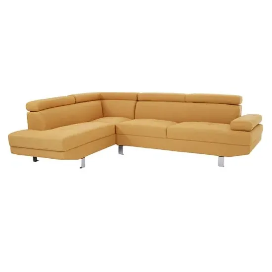 Hannover Corner Sofa with Recliner - Ochre, Linen