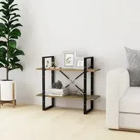 Hanny 2-Tier Bookshelf - Brown, Pine Wood