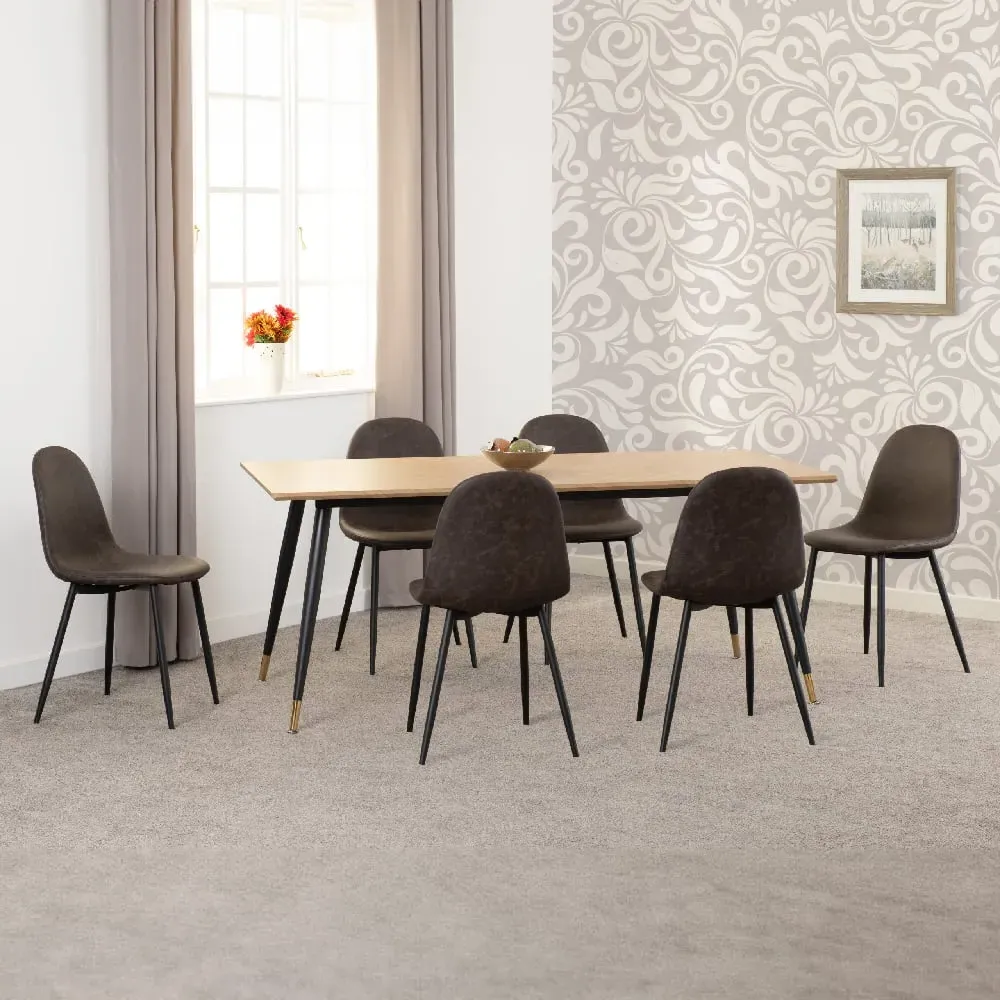 Hanover & Alsip Dining Table with 6 Chairs - Brown, Oak product