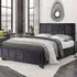 Hanover Double Bed Frame - Black, Crushed Velvet