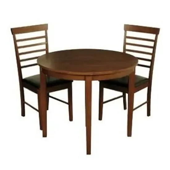 Hanover Half Moon Dining Table & 2 Chairs - Dark Oak, Solid Hardwood product