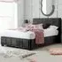 Hanover King Size Bed Frame - Black, Crushed Velvet
