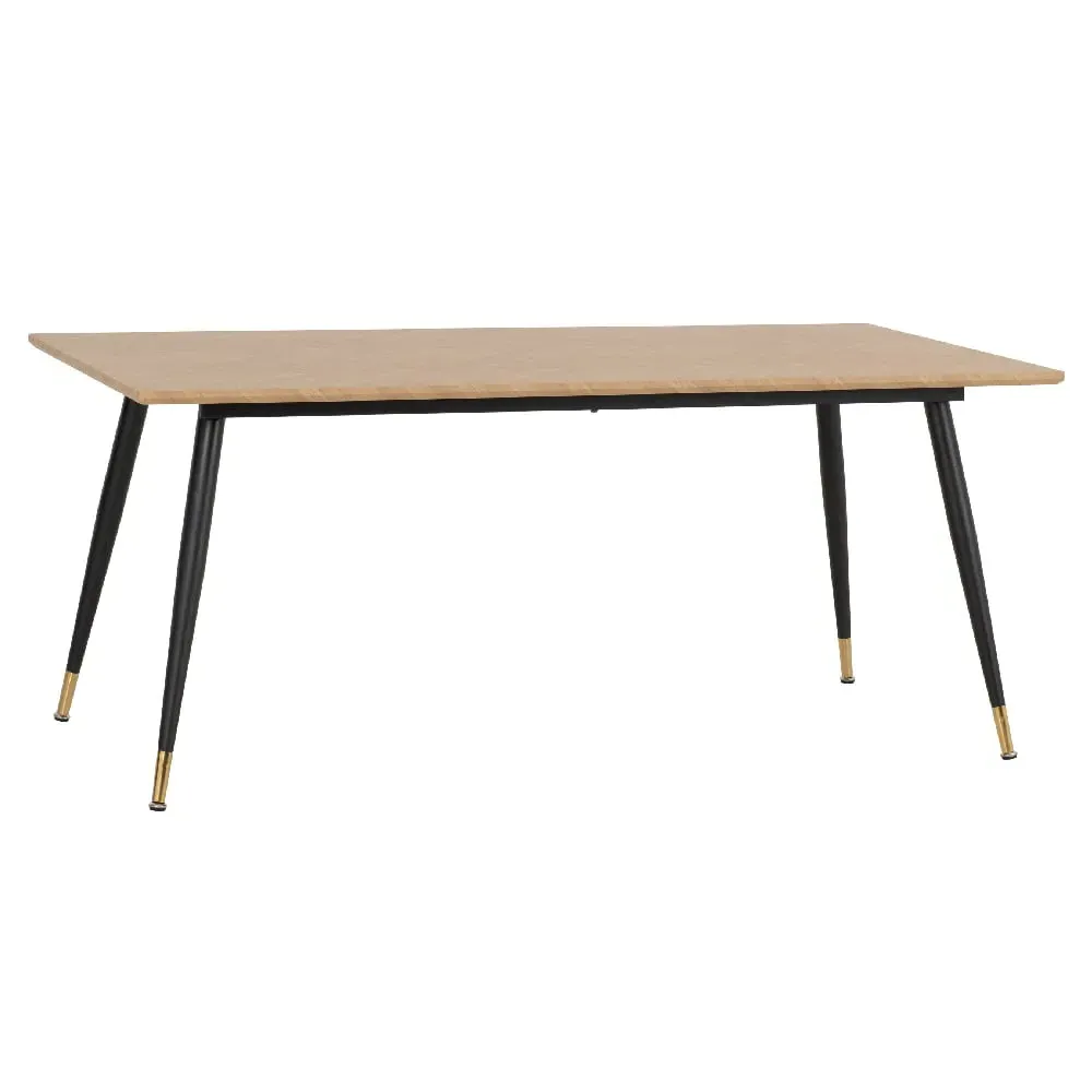Hanover Large Dining Table with Black Legs - Oak