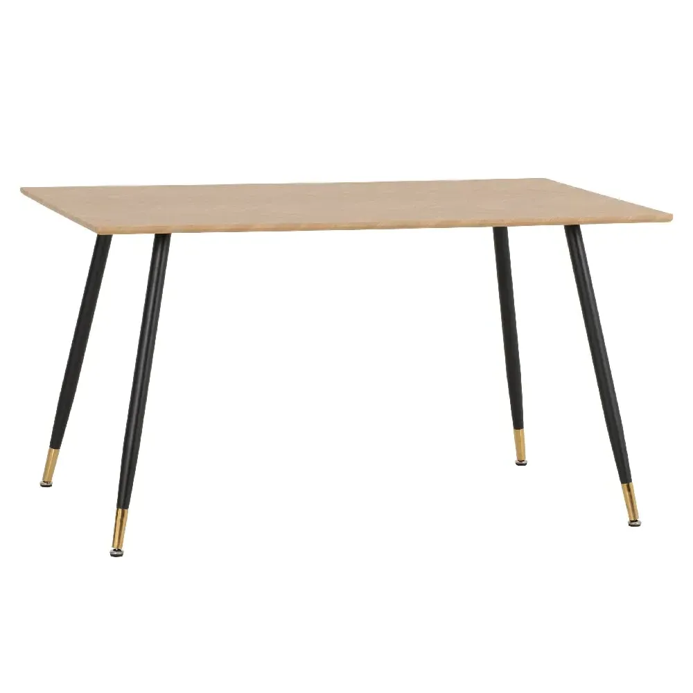 Hanover Medium Dining Table with Black Legs - Oak image