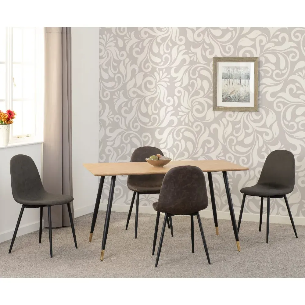 Hanover Oak Dining Table with 4 Alsip Chairs - Brown, Oak image