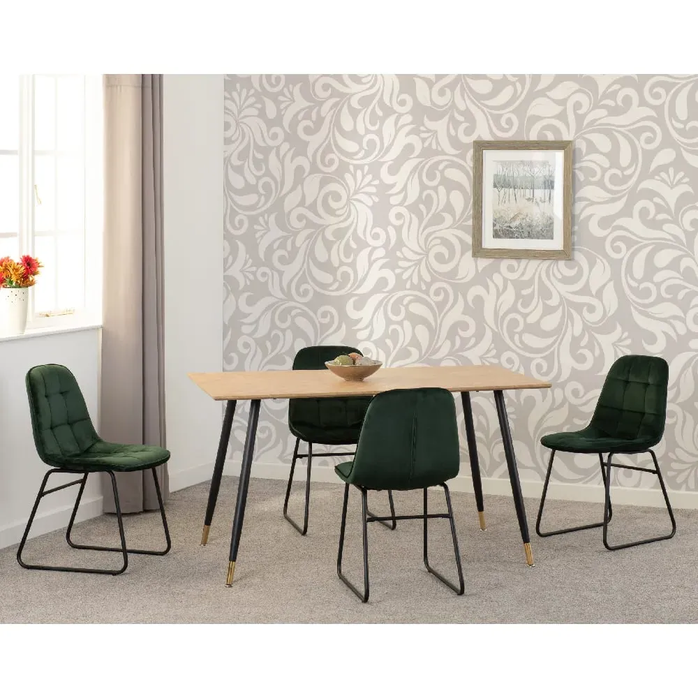 Hanover Oak Dining Table with 4 Lyster Chairs - Green, Oak