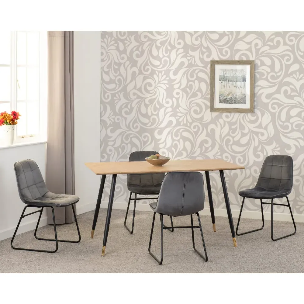 Hanover Oak Dining Table with 4 Lyster Chairs - Grey, Oak