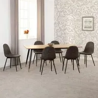 Hanover Oak Dining Table with 6 Alsip Chairs - Brown, Oak