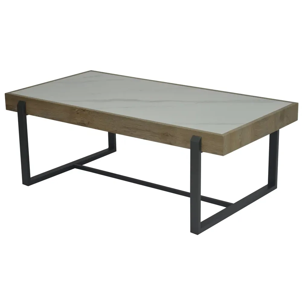Hanover Sintered Stone Coffee Table - Gun Grey Metal