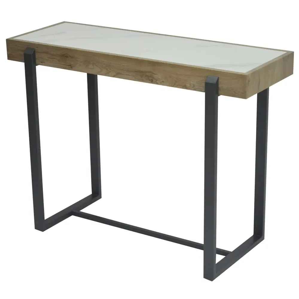 Hanover Sintered Stone Console Table - Gun Grey Metal