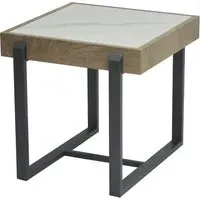 Hanover Sintered Stone End Table - Gun Grey Metal alternate view