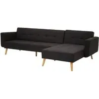 Hansa Large Corner Sofa - Black, Velvet